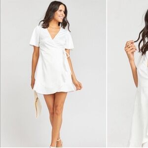Show Me Your MuMu Barton Mini Wrap Dress ~ White Rose Jacquard